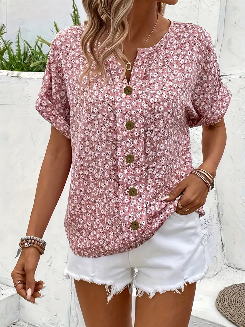 Doris Chic Floral Print Summer Blouse