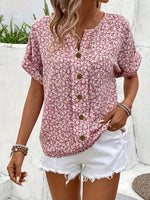 Doris Chic Floral Print Summer Blouse
