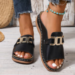 Melanie Slip-On Buckle Flat Sandals
