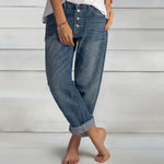 Sandra Button-Front Wide-Leg Jeans
