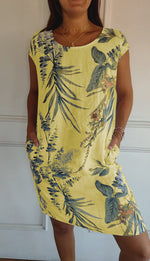 Angela Casual Leaf Print Summer Dress