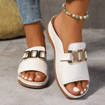 Melanie Slip-On Buckle Flat Sandals