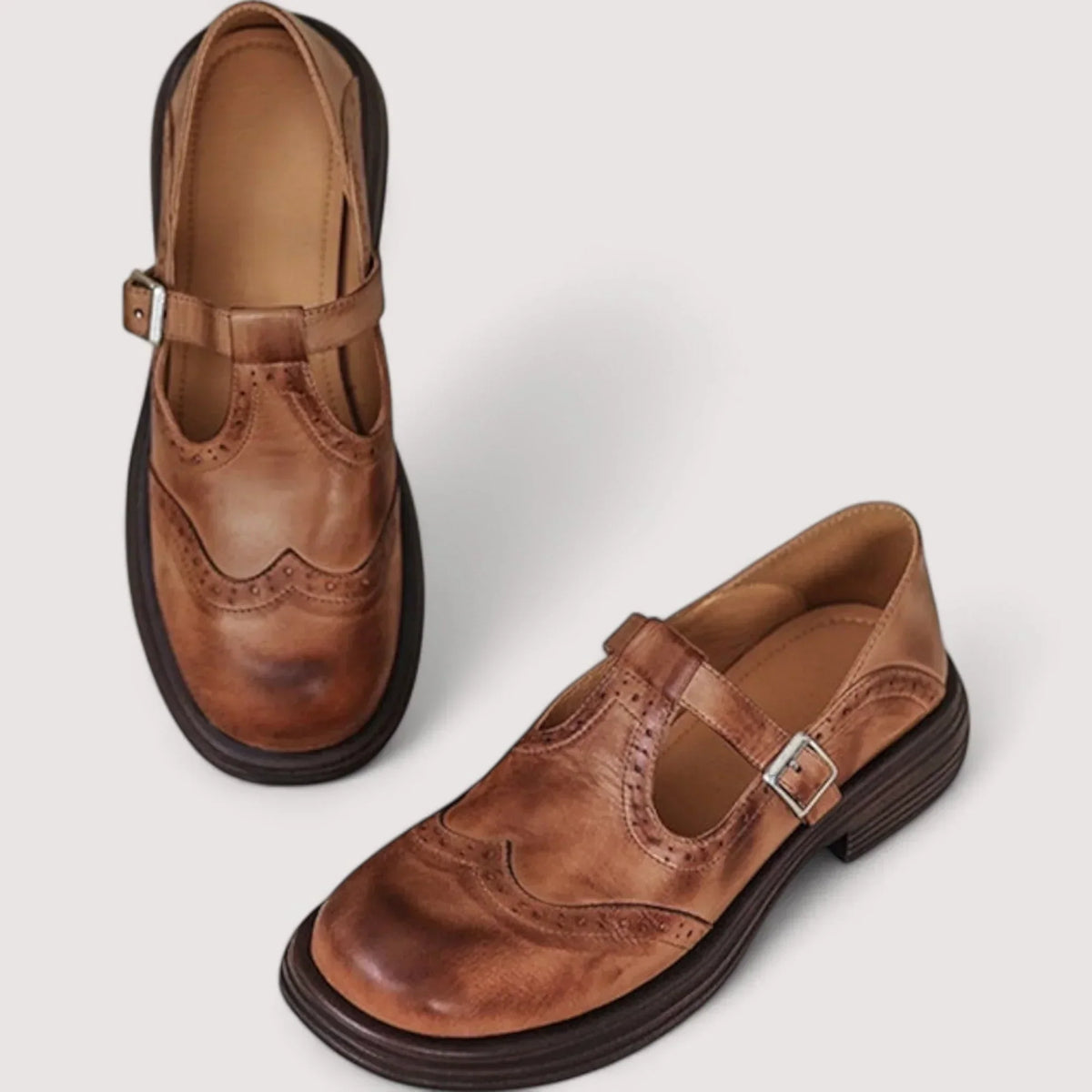 Daniela Buckle Strap Round Toe Shoes