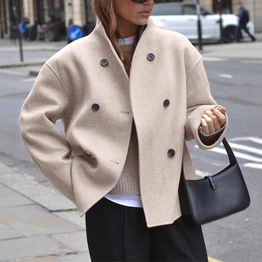 Bini | Stand Collar Long Sleeve Coat