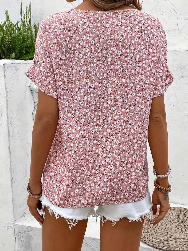 Doris Chic Floral Print Summer Blouse
