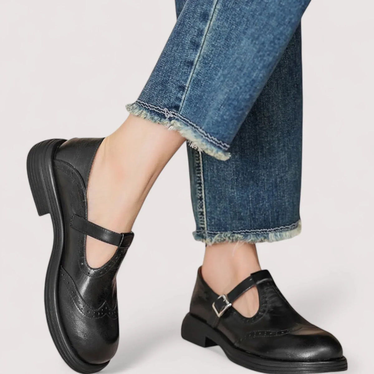 Daniela Buckle Strap Round Toe Shoes