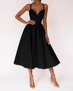 Lena Strappy Midi Wedding Guest Dress