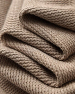 Textured Knit Polo Sweater