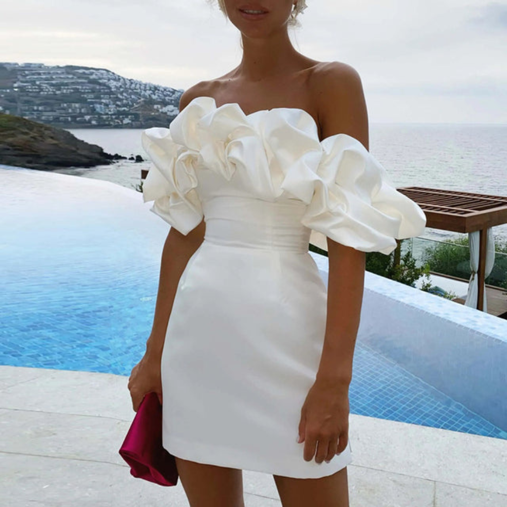Natascha Ruffle Wedding Guest Mini Dress