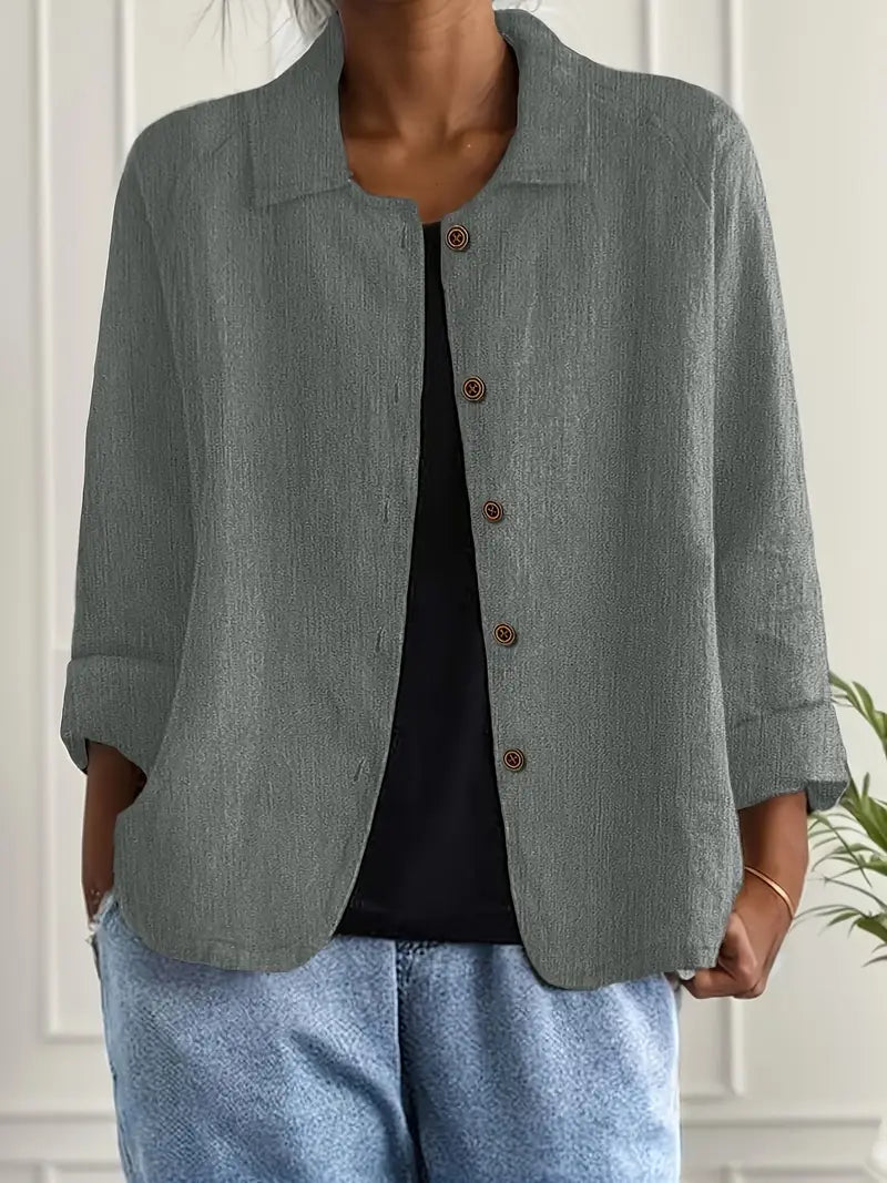Hanna Lightweight Button-Front Jacket