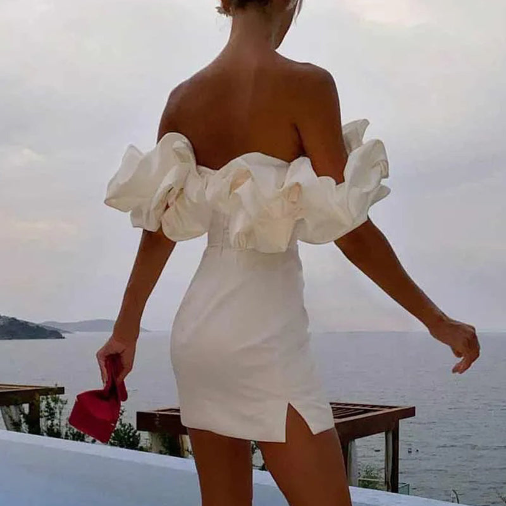 Natascha Ruffle Wedding Guest Mini Dress