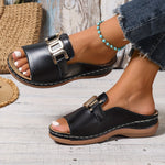 Melanie Slip-On Buckle Flat Sandals