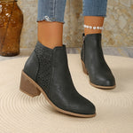 Greta Side-Zip Slip-On Ankle Boots