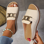 Melanie Slip-On Buckle Flat Sandals