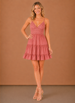 Women's Lace Bodice Mini Dress – Tiered Skirt Summer | Areleon