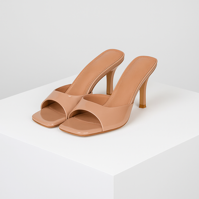 Square-Toe Mule Heels – Open Toe Dress Heels | Savona