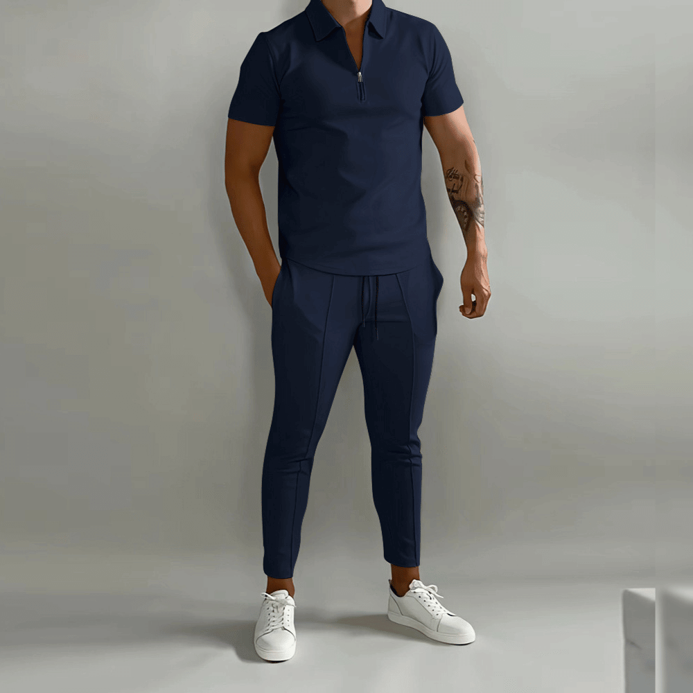 Bruno Zip Polo Two-Piece Set