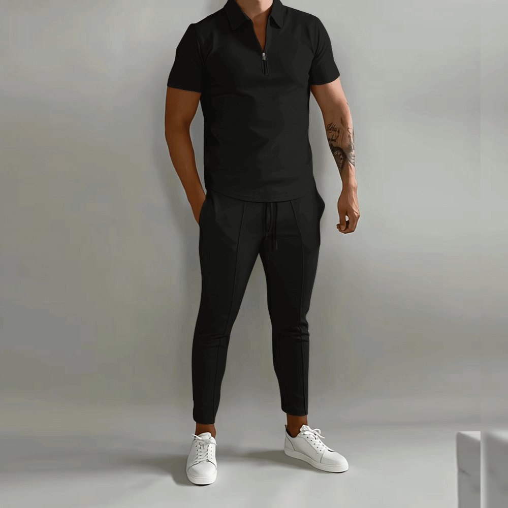Bruno Zip Polo Two-Piece Set