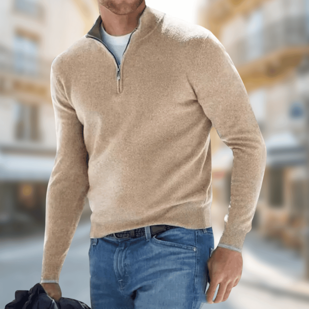 Roland Zip Collar Casual Sweater