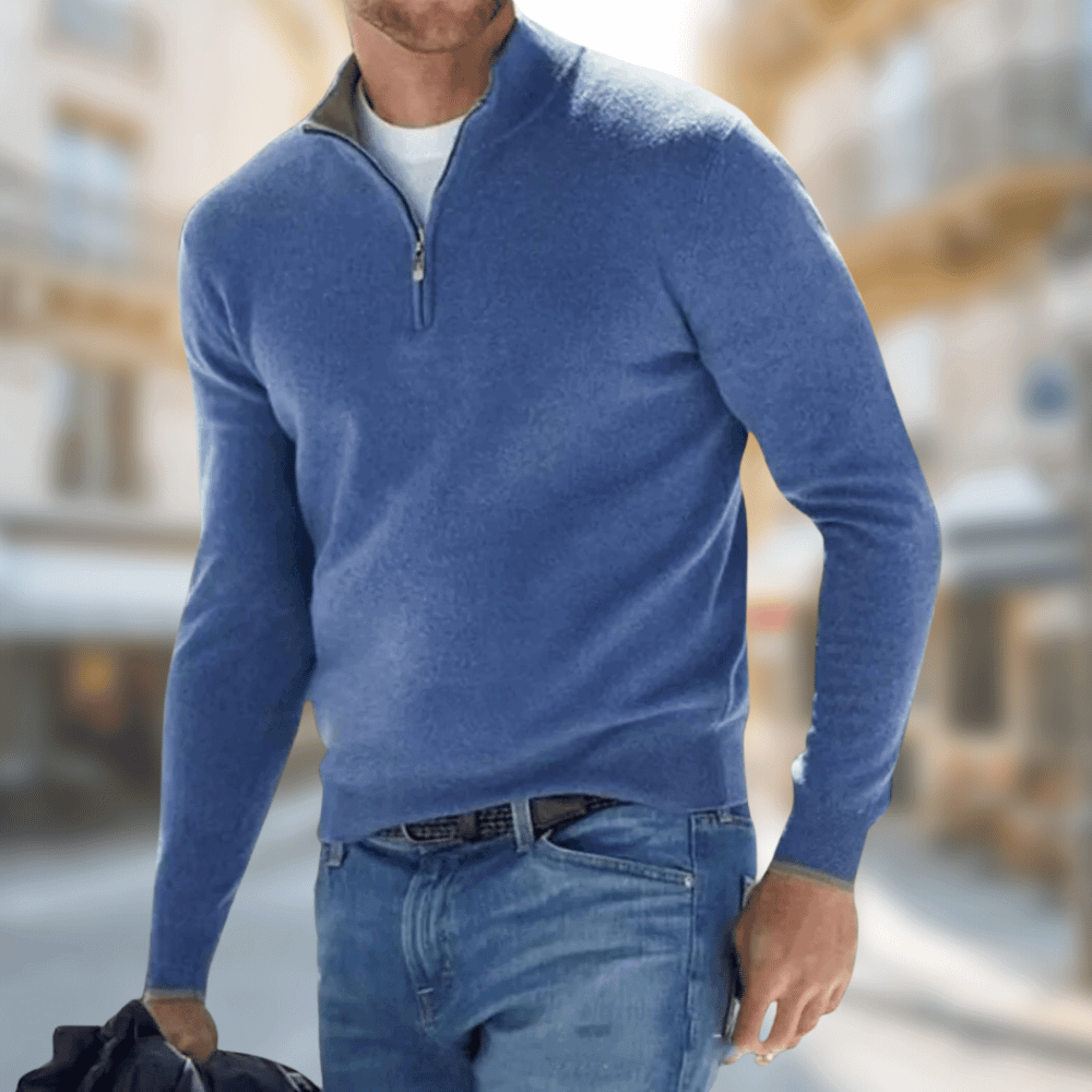 Roland Zip Collar Casual Sweater