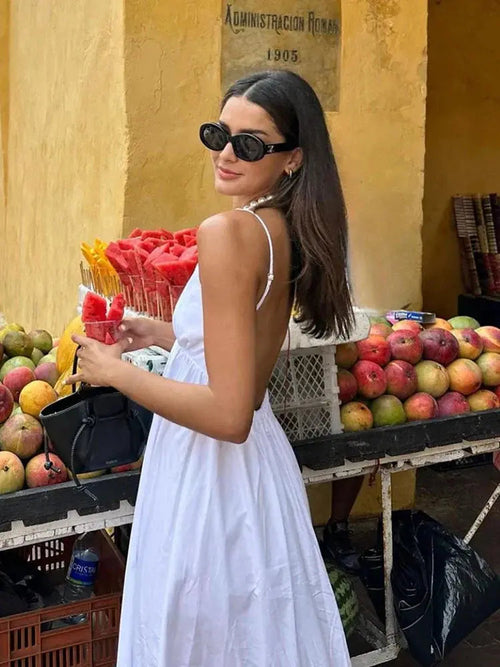 Lauren | Elegant White Midi Dress