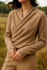 Laura Elegant Wrap-Front Sweater