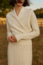 Laura Elegant Wrap-Front Sweater