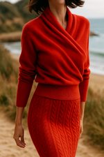 Laura Elegant Wrap-Front Sweater