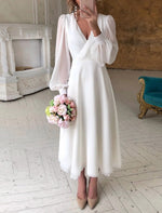 Birgit Classic Long-Sleeve Flowing Bridal Gown