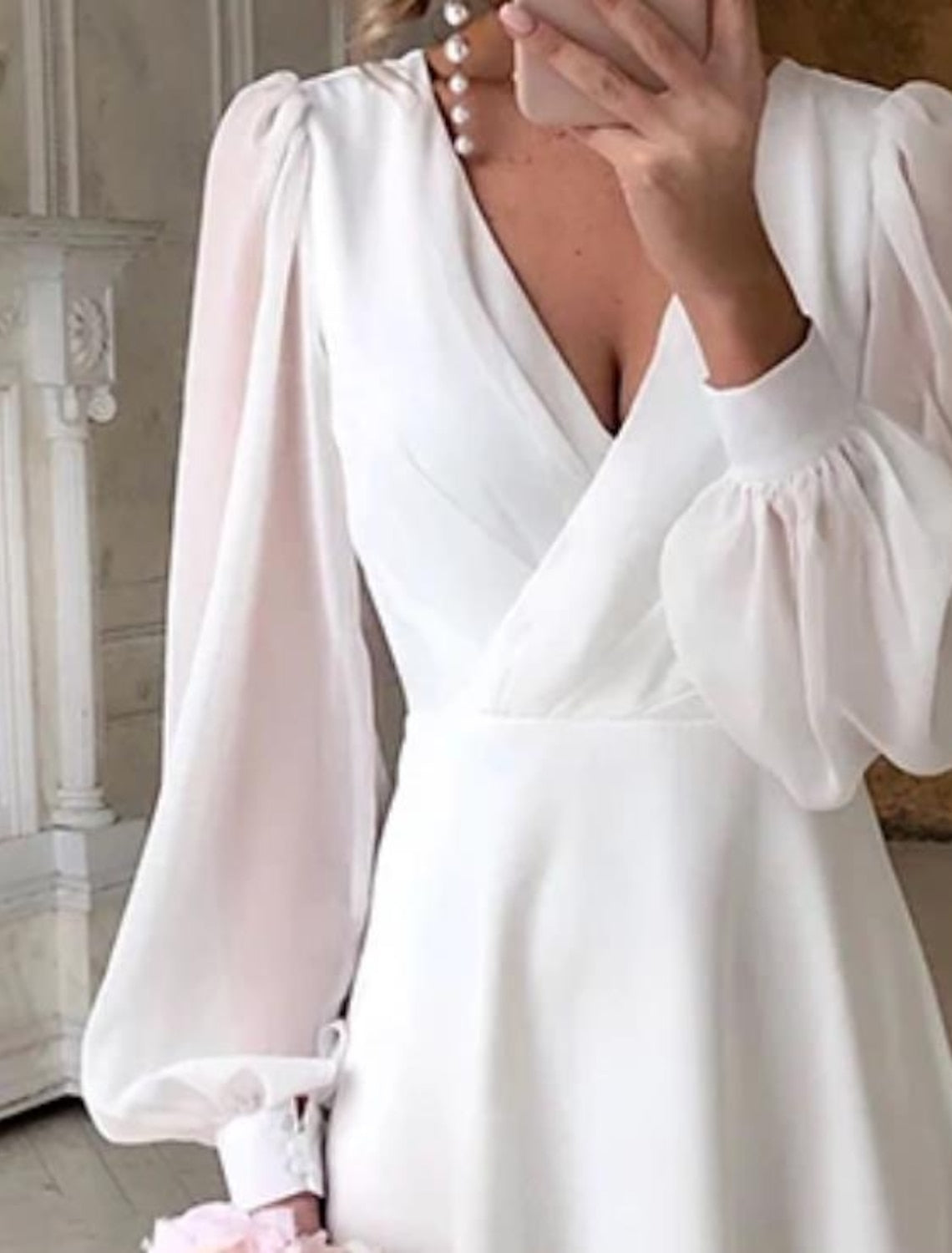 Birgit Classic Long-Sleeve Flowing Bridal Gown