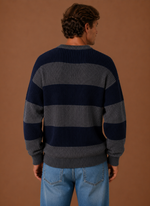 Men's Striped Knit Sweater – Crew Neck Pullover | Areleon