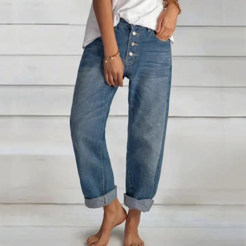 Maja Button-Front Relaxed Fit Jeans