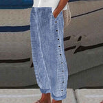 Sera | Striped Button-Accent Pants