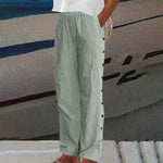 Sera | Striped Button-Accent Pants