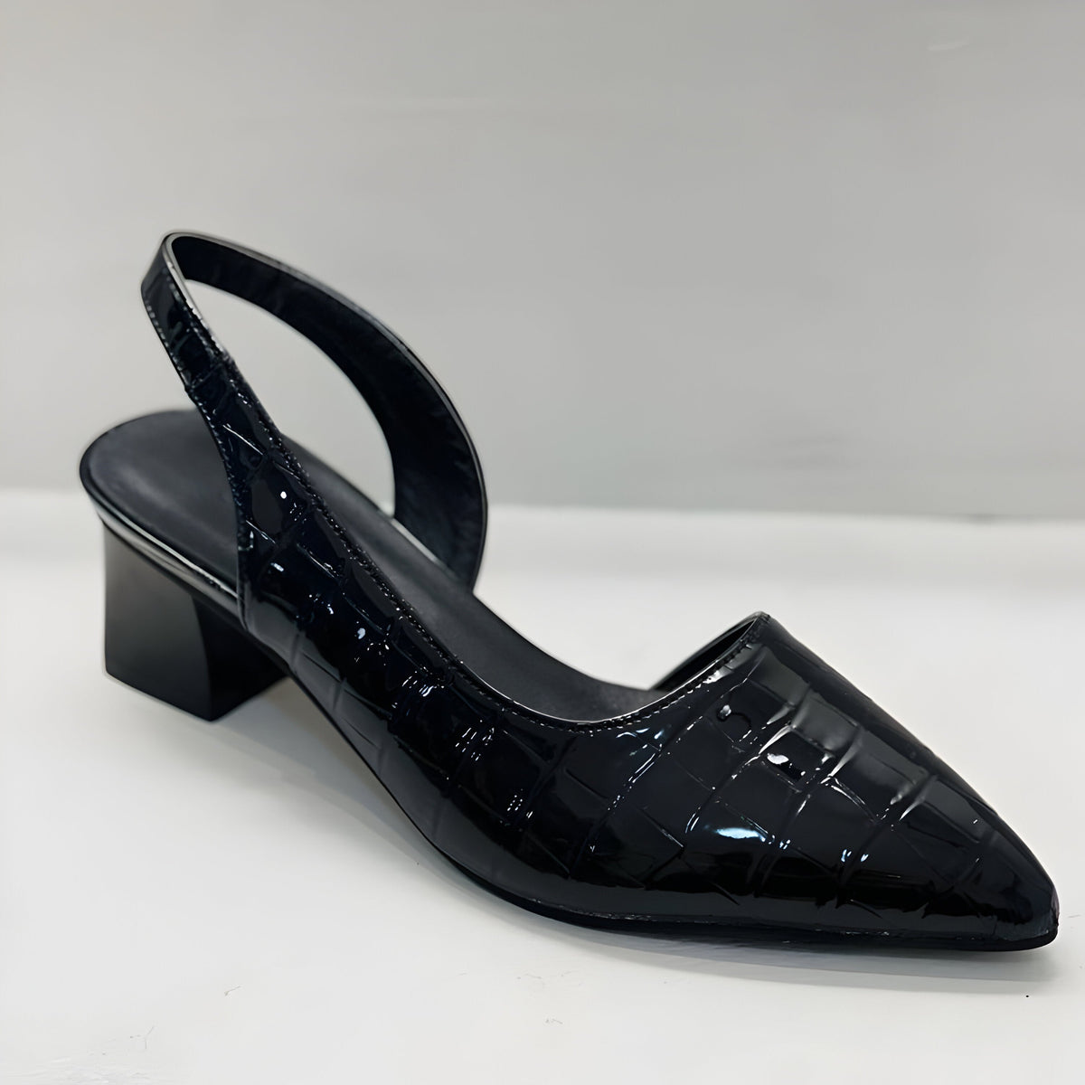 Maria Pointed Slingback Pumps with Low Heel