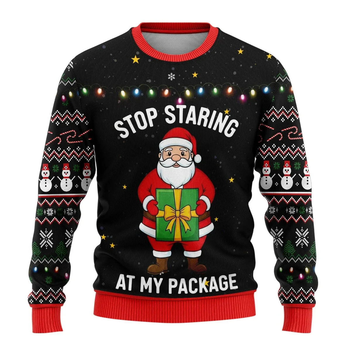 Benjamin Snowman Print Christmas Sweater