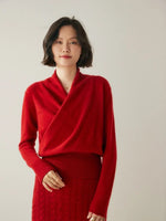 Laura Elegant Wrap-Front Sweater