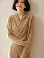 Laura Elegant Wrap-Front Sweater