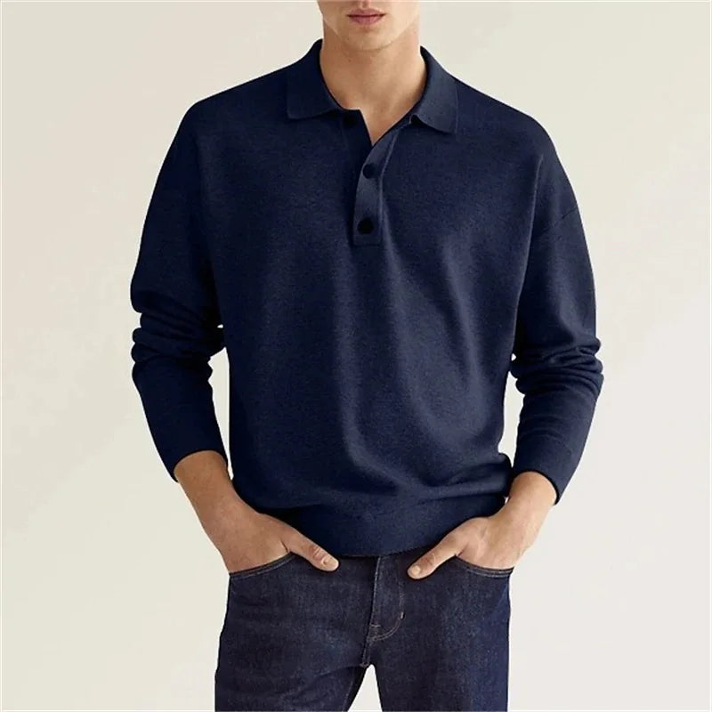 Peter Long Sleeve Casual Polo Shirt
