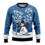 Benjamin Snowman Print Christmas Sweater
