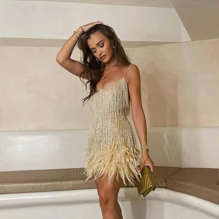 Sequined Evening Mini Dress