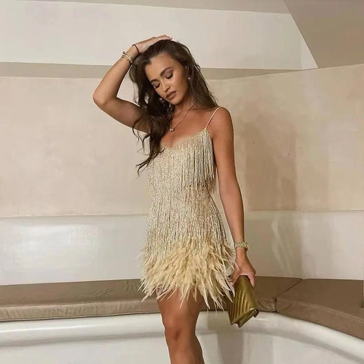 Sequined Evening Mini Dress