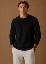 Men's Cable Knit Sweater – Crew Neck Textured Pullover | Areleon