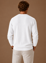 Men's Cable Knit Sweater – Crew Neck Textured Pullover | Areleon