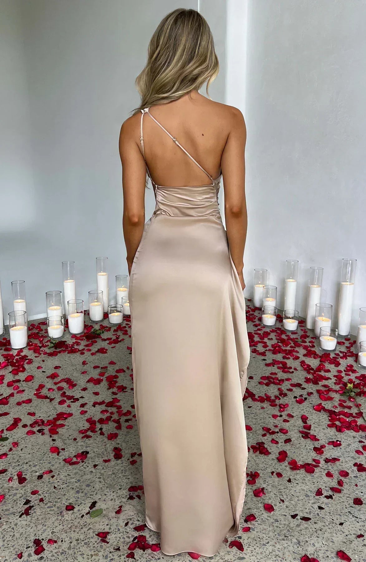 Petra One-Shoulder Slit Maxi Dress