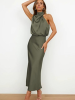 Doris Chic Halter Evening Dress