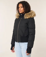 Blythe Puffer Jacket for Women - Cropped Hooded Zip-Up