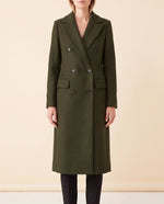 Rhea Long Coat for Women - Tailored Double-Breasted Longline