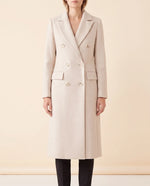 Rhea Long Coat for Women - Tailored Double-Breasted Longline