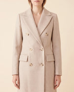 Rhea Long Coat for Women - Tailored Double-Breasted Longline